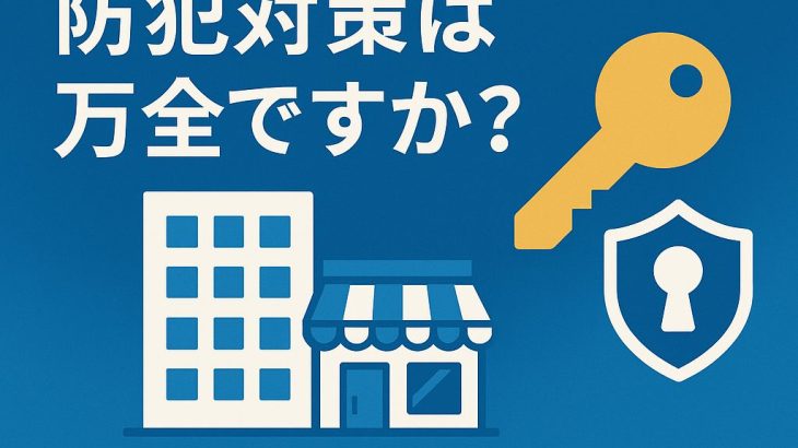 店舗・オフィスの防犯対策は万全ですか?鍵とセキュリティの見直しで安心経営を