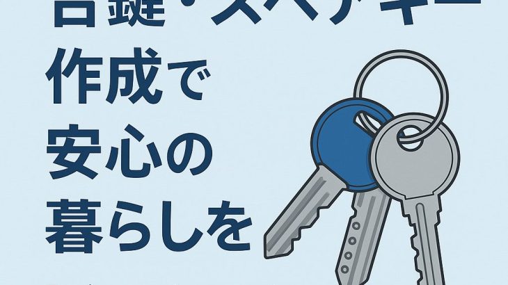 合鍵・スペアキー作成で安心の暮らしを！『阪奈ロックサービス』の確かな技術